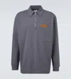 Bottega Veneta Mens Dark Grey Melange Melange Long-sleeve Cotton Polo Top Xl In Gray