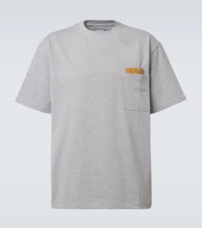 Bottega Veneta Intrecciato Cotton-blend Jersey T-shirt In Green