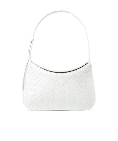 Bottega Veneta Intrecciato Cradle Shoulder Bag In White