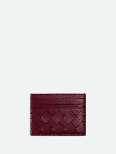 Bottega Veneta `intrecciato Credit Card Case` In Red
