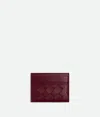 Bottega Veneta Womens Intrecciato Leather Card Holder Barolo-gold In Barolo
