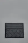 Bottega Veneta Intrecciato Credit Card Case In Black