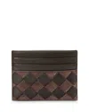 Bottega Veneta Intrecciato Credit Card Case In Brown