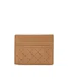 Bottega Veneta Intrecciato Credit Card Case In Brown
