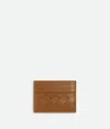 Bottega Veneta Intrecciato Credit Card Case In Brown