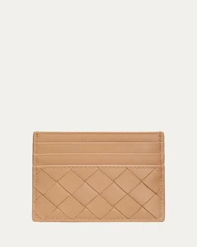 Bottega Veneta Intrecciato Credit Card Case In Golden