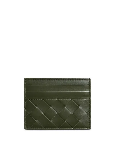 Bottega Veneta Intrecciato Credit Card Case In Green