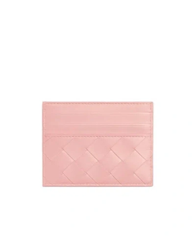Bottega Veneta Intrecciato Credit Card Case In Pink