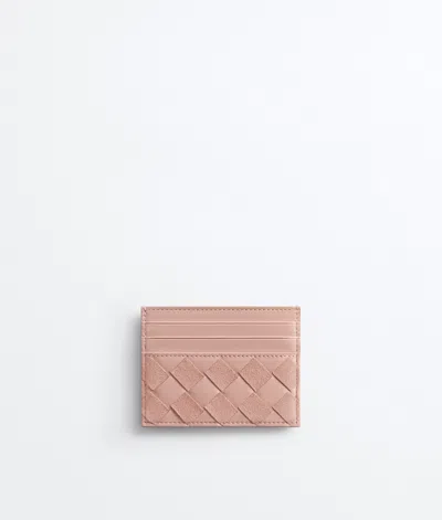 Bottega Veneta Intrecciato Credit Card Case In Pink