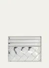 Bottega Veneta Intrecciato Visitenkartenetui In Silver-silver