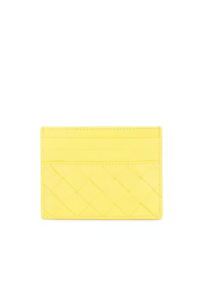 Bottega Veneta Intrecciato Credit Card Case In Taxi & Gold
