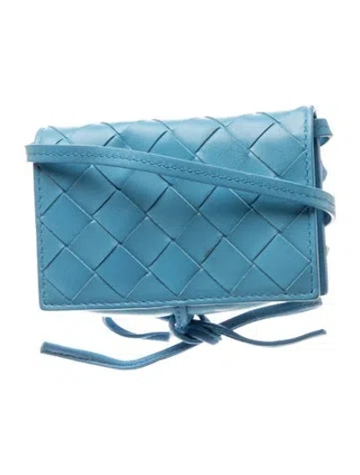 Pre-owned Bottega Veneta Intrecciato Crossbody Bag Extra Mini In Blue