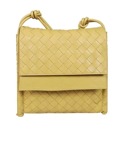 Bottega Veneta Intrecciato Crossbody Bag In Nude