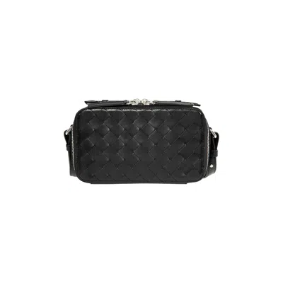 Pre-owned Bottega Veneta Intrecciato Crossbody Pouch 'black/silver' | Men's Size Onesize