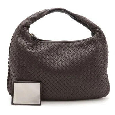 Pre-owned Bottega Veneta Intrecciato Dark Brown Leather Handbag Shoulder Bag ()