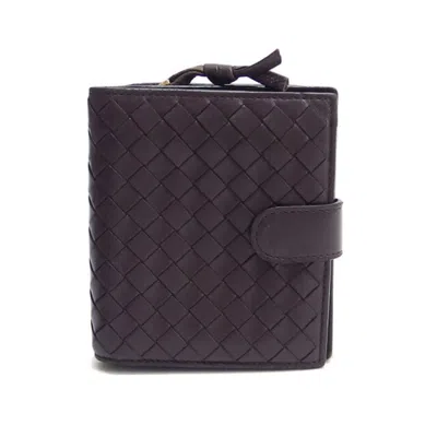 Pre-owned Bottega Veneta Intrecciato Dark Brown Leather Wallet (bi-fold) ()
