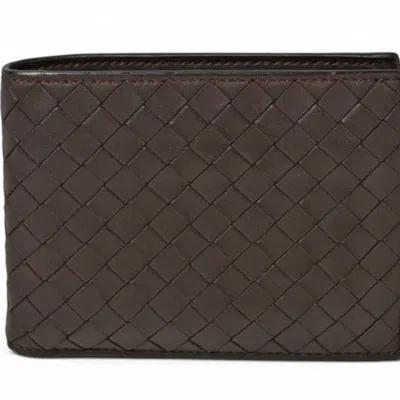 Pre-owned Bottega Veneta Intrecciato Dark Brown Wallet (bi-fold) ()