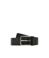 Bottega Veneta Adjustable Length Leather Belt In Black