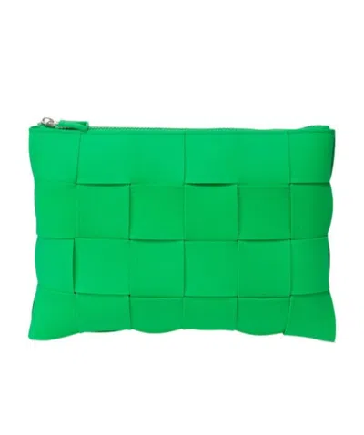 Bottega Veneta Intrecciato-design Clutch In Green