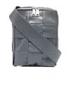 Bottega Veneta Intrecciato-design Messenger Bag In Gray