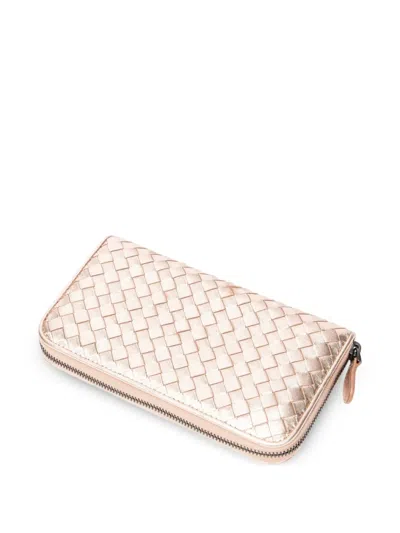 Pre-owned Bottega Veneta Intrecciato-design Zip-fastening Wallet In Neutral