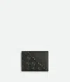 Bottega Veneta Intrecciato Diagonal Credit Card Case In Dark Green