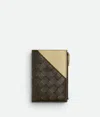 Bottega Veneta Intrecciato Diagonal Small Bi-fold Wallet In Kaki/light Butterscotch