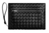 Bottega Veneta Men Woven Document Holder With Strap In Black