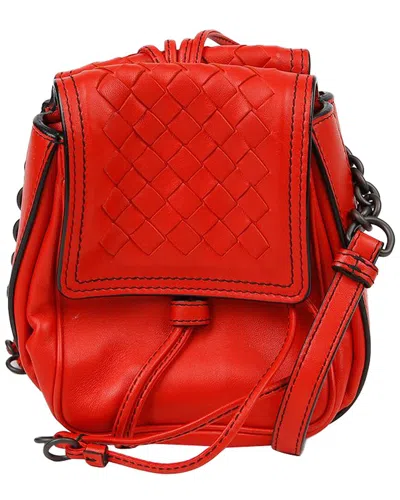 Pre-owned Bottega Veneta Intrecciato Double Flap Crossbody Bag (authentic Pre-loved)