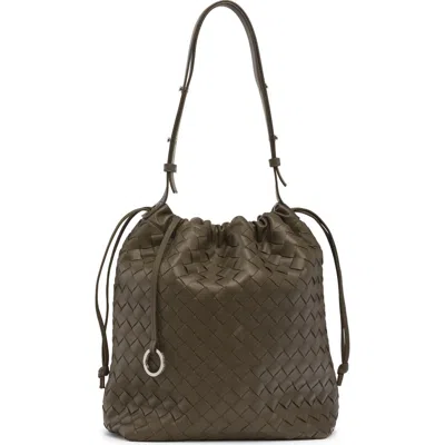 BOTTEGA VENETA BOTTEGA VENETA INTRECCIATO DRAWSTRING LEATHER BUCKET BAG