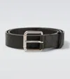 Bottega Veneta Intrecciato Embossed Leather Belt In Black