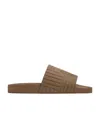 Bottega Veneta Carpet Embossed Rubber Slides In Green