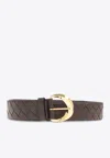 Bottega Veneta Intrecciato Essential Twist Belt In Fondant