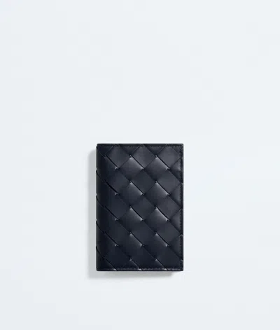 Bottega Veneta Intrecciato Flap Card Case In Black
