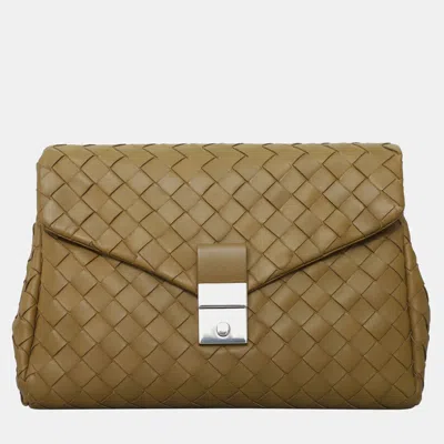 Pre-owned Bottega Veneta Intrecciato Flap Push-lock Clutch Bag