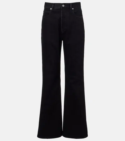 Bottega Veneta Intrecciato Flared Jeans In Black