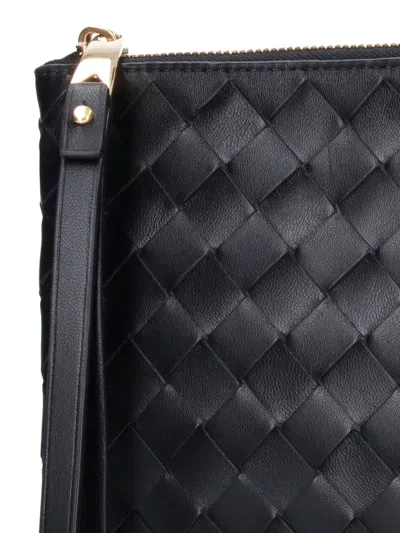 Bottega Veneta Intrecciato Flat Pouch In Black