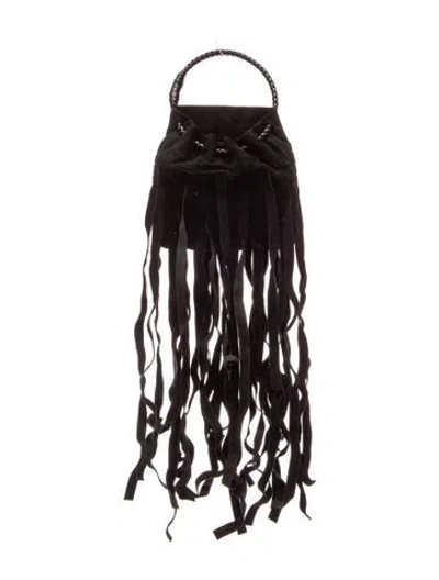 Pre-owned Bottega Veneta Intrecciato Fringe Pouch In Brown
