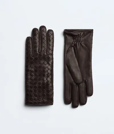 Bottega Veneta Intrecciato Full Finger Gloves In Gold
