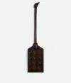 Bottega Veneta Intrecciato Tag Holder On Strap In Brown
