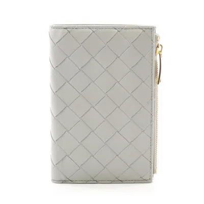 Pre-owned Bottega Veneta Intrecciato Gray Intrecciato Wallet (bi-fold) ()