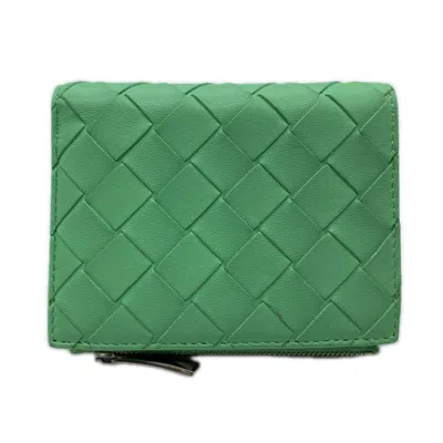 Pre-owned Bottega Veneta Intrecciato Green Intrecciato Wallet (bi-fold) ()