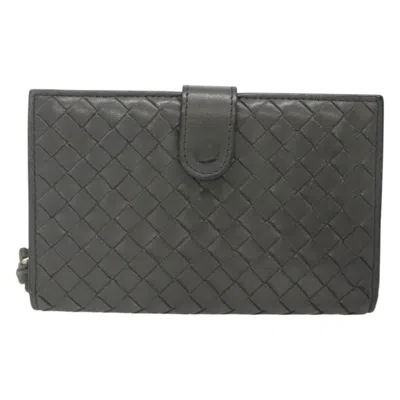 Pre-owned Bottega Veneta Intrecciato Grey Leather Wallet  () In Gray