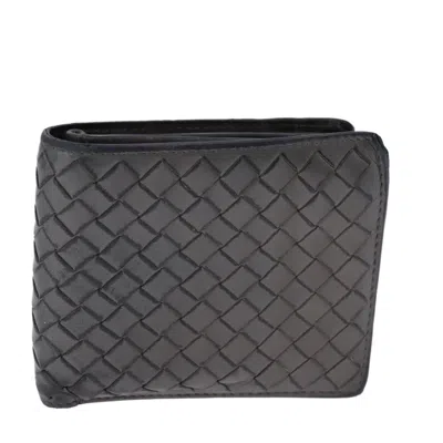 Pre-owned Bottega Veneta Intrecciato Grey Leather Wallet  () In Gray