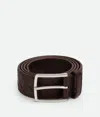 Bottega Veneta Intreccio Belt In Brown