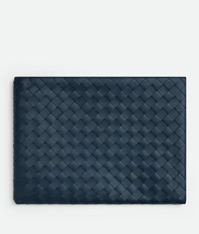 Bottega Veneta Intrecciato Pouch Mit Halbem Zip In Blue
