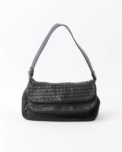 Bottega Veneta Intrecciato Hobo Bag In Black