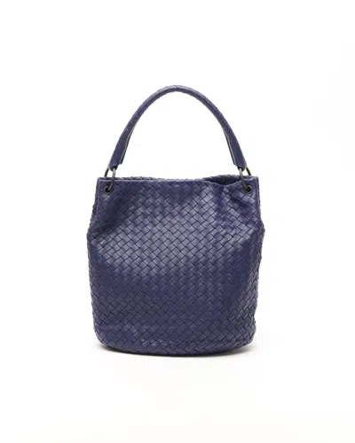 Bottega Veneta Intrecciato Hobo Shoulder Bag In Blue
