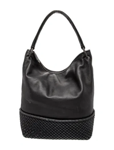 Pre-owned Bottega Veneta Intrecciato Hobo Vintage In Black