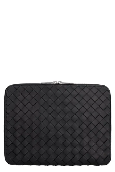 Bottega Veneta Intrecciato Hydrology Document Case Pouch In Orange